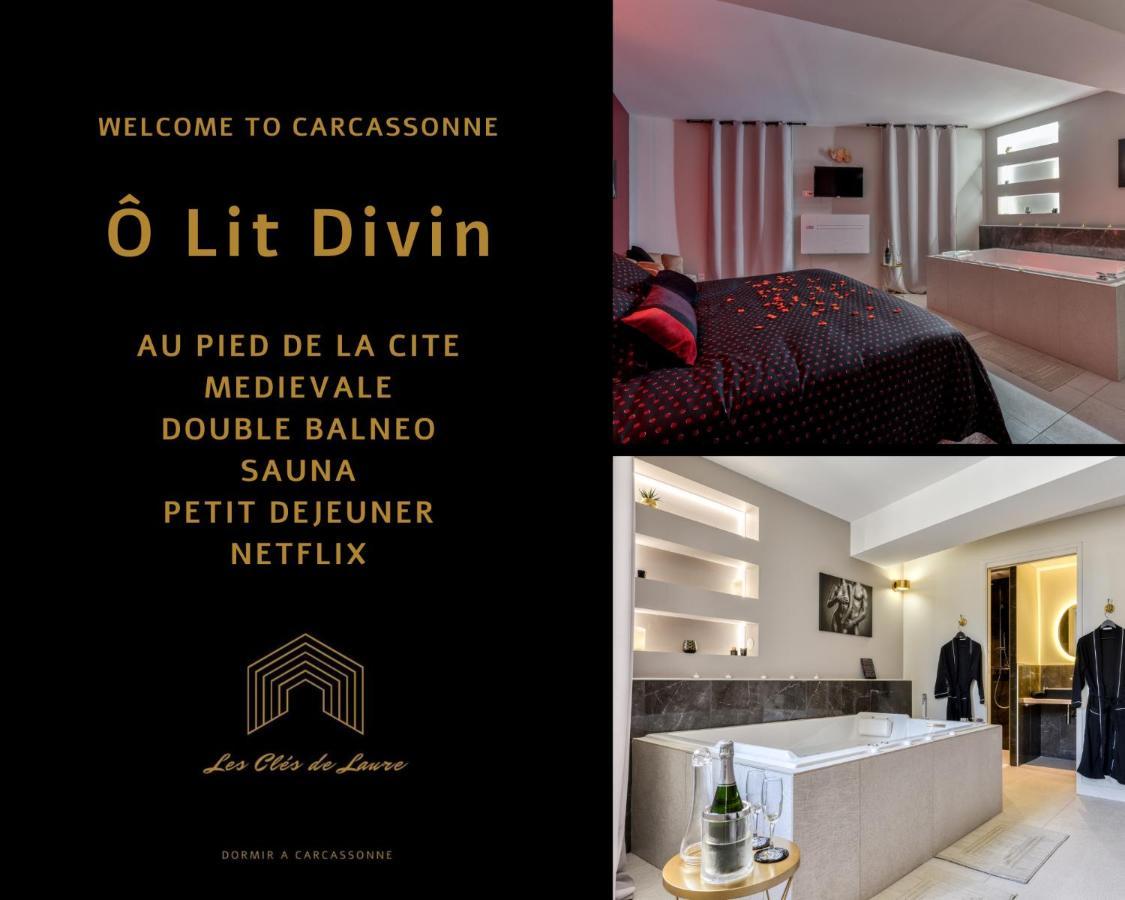 Les Gites De Laure - O Lit Divin, Instant De Volupte, Balneo Sauna, Climatisation, Netflix, 160M De La Cite Medievale Каркассон Экстерьер фото